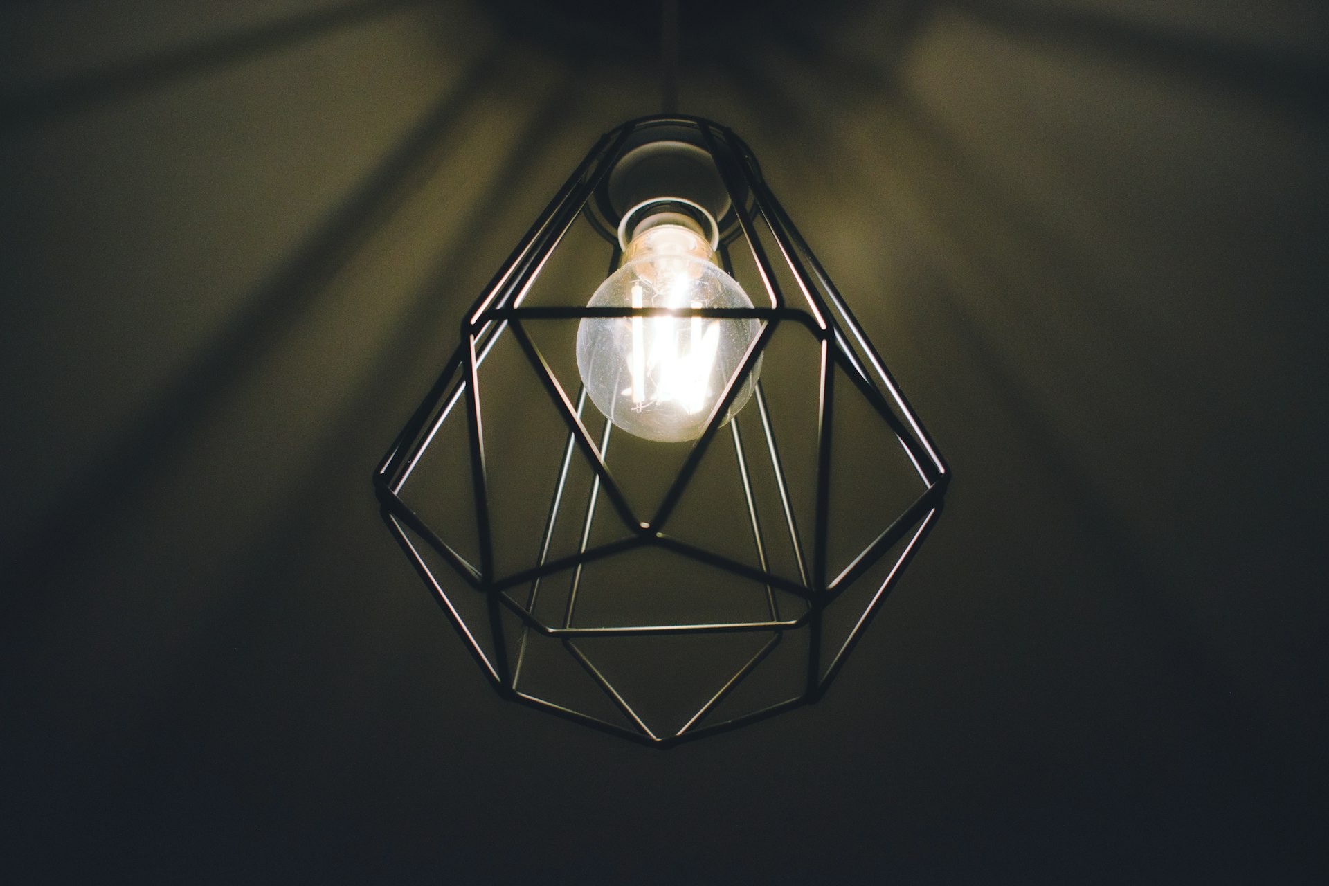 a light bulb in a glass container